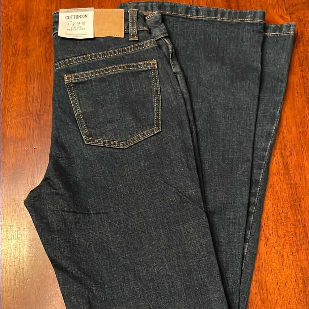 NWT Cotton On Dark Blue Jeans Bootleg Boot Leg Stretch Size 6
